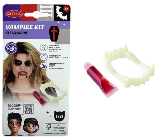 kit vampier met bloed en tanden