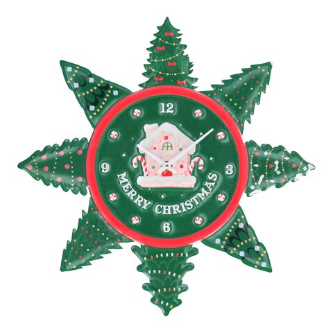 Klok Kerst D41cm groen