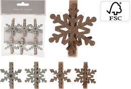 Knijpers sneeuwvlok 6stuks