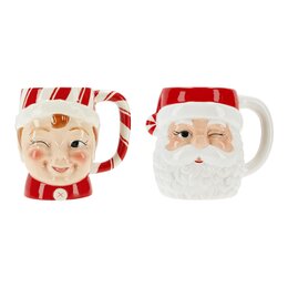 Kofietas Elf/Kerstman 14x11x13cm 2ass