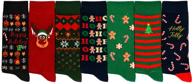 Kousen Men 7paar X-MAS mt39-42 - Ice