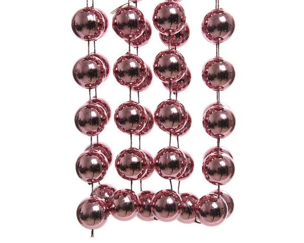 Kralenketting xxl 270cm - fluweel roze