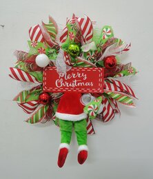 Krans beentjes Grinch 60cm