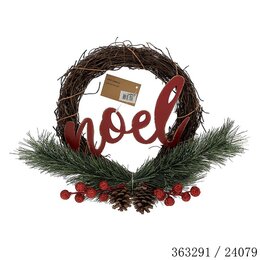 Krans D23cm rotan Noël