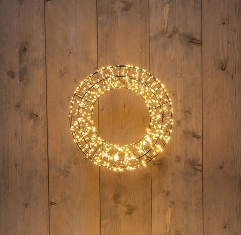 Krans D36cm 1200Led metaal classic warm
