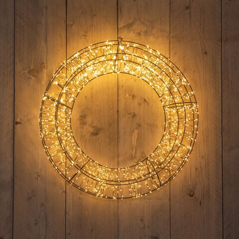 Krans D58cm 1800Led metaal classic warm