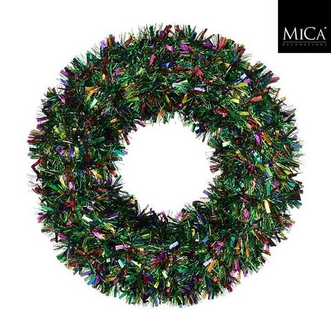 Krans D70cm tinsel groen