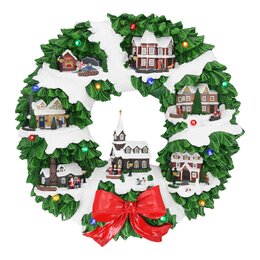 Krans Kerstdorp 56x57x11cm Led