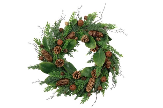 Krans Sietse D60cm met dennenappels groen