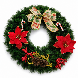 Krans Tinsel D38cm - poinsettia