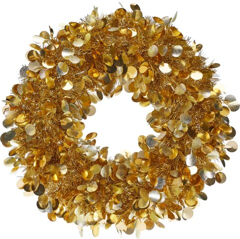 Krans Tinsel D46cm donkergoud