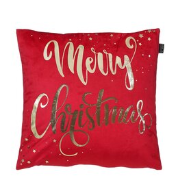 Kussen Merry Chirstmas 45x45cm rood