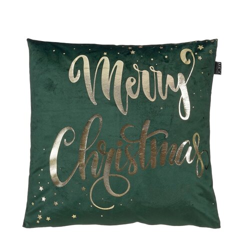 Kussen Merry Christmas 45x45cm donkergroen