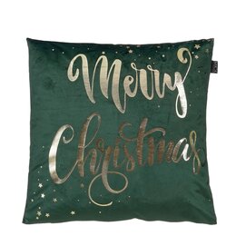 Kussen Merry Christmas 45x45cm donkergroen