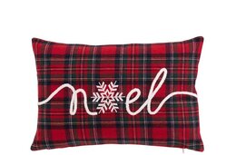 Kussen Noël 45x30cm Ruiten rood groen