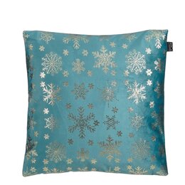 Kussen Sneeuwvlok 45x45cm turkoois