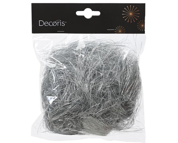 Lamettahaar 16x13cm - zilver