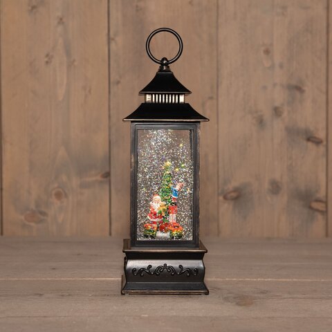 Lantaarn 10x29cm Led warm wit - Kerstman