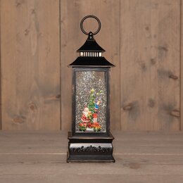 Lantaarn 10x29cm Led warm wit - Kerstman