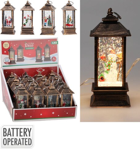 Lantaarn 13cm Kerst met led