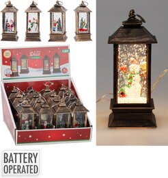 Lantaarn 13cm Kerst met led