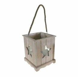 Lantaarn 15x15x24cm hout