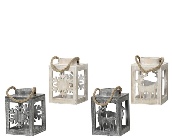 Lantaarn 15x21cm 4ass