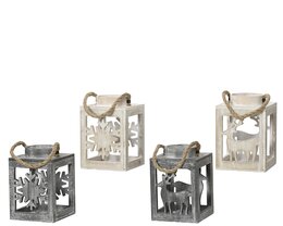 Lantaarn 15x21cm 4ass