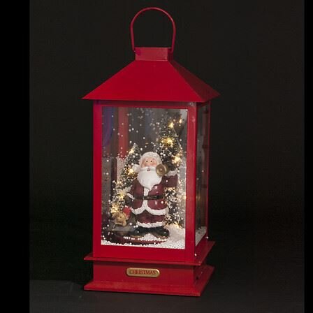 Lantaarn 19x38cm 18Led met Kerstman