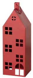 Lantaarn Alba 21x18x65cm rood