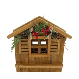 Lantaarn chalet 36x21x36cm hout