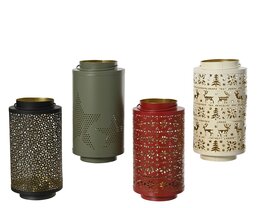 Lantaarn D14xH26cm ijzer 4ass