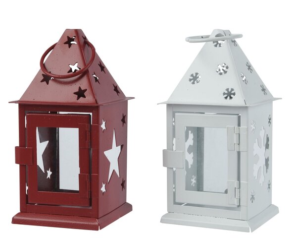 Lantaarn huis 7x15cm ijzer 2ass