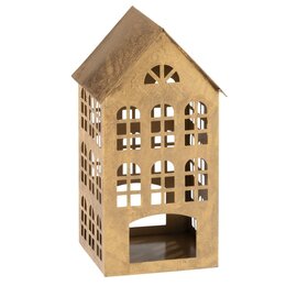 Lantaarn Huis H32cm goud