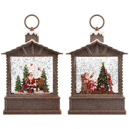 Lantaarn sneeuweffect multi 18x8x25cm