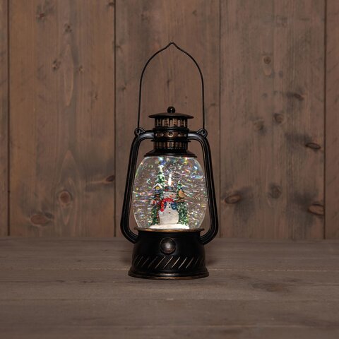 Lantaarn Sneeuwman 20x12cm warm wit