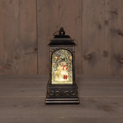 Lantaarn Sneeuwman 20x9cm warm wit