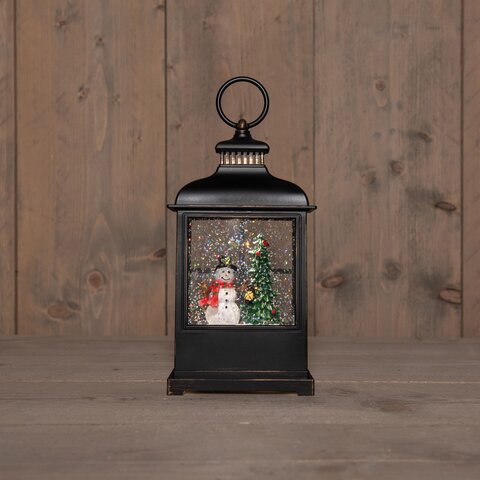 Lantaarn Sneeuwman 27x12cm warm wit
