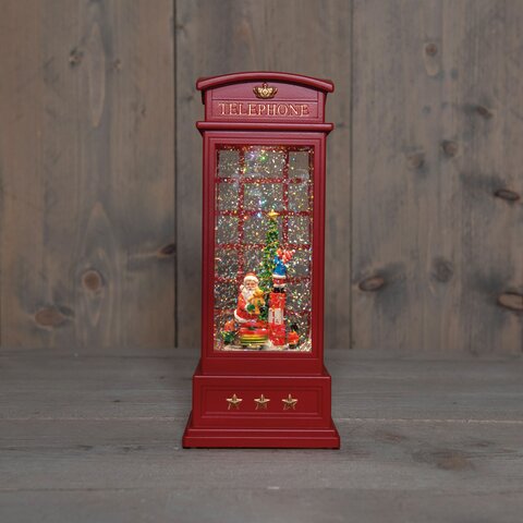 Lantaarn telefooncel 25x10cm rood warm wit