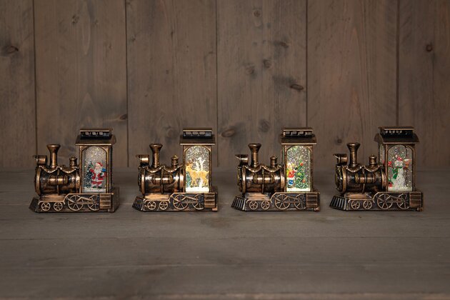 Lantaarn trein 11x8cm warm wit 4ass