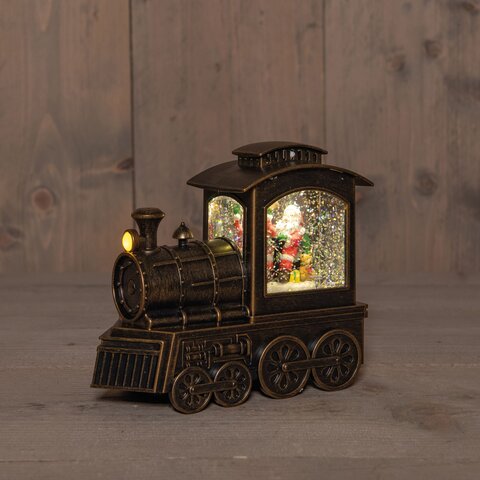 Lantaarn trein 18x16cm warm wit