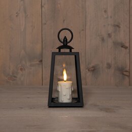 Lanterne 10x20cm noir 3D effet flamme