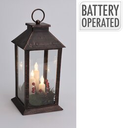 Lanterne 3bougies Led H29cm