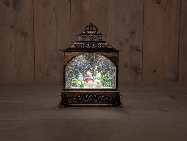 Lanterne Bonhomme de neige 22x8x29cm Led blanc chaud