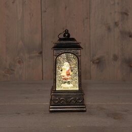 Lanterne Père Noël 20x9cm blanc chaud