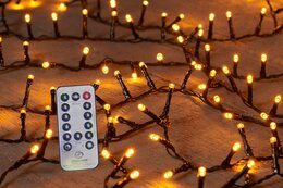led ivy 700l/16m classic met afstandsbediening 4m aanloopsnoer zwart ip44 trafo timer 8/16u