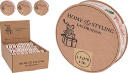 Lint 1,5cm kerstprint 3ass