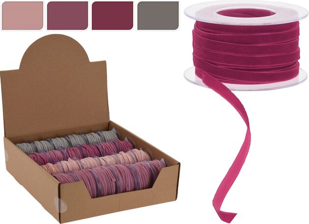 lint fluweel 6mmx10m 4ass - afbeelding 1