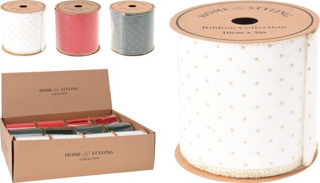 Lint fluweel met stippen 3ass