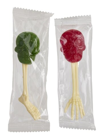 Lollipop Creepy Tasty bones 100g 8stuks aardbei/appelsmaak - image 1